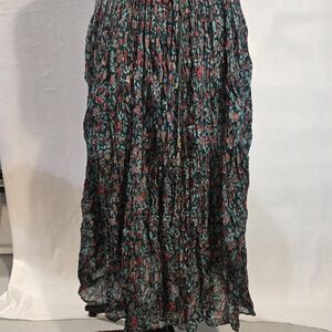 Vintage 100% Cotton Broomstick Skirt Adjustable Drawstring Waist